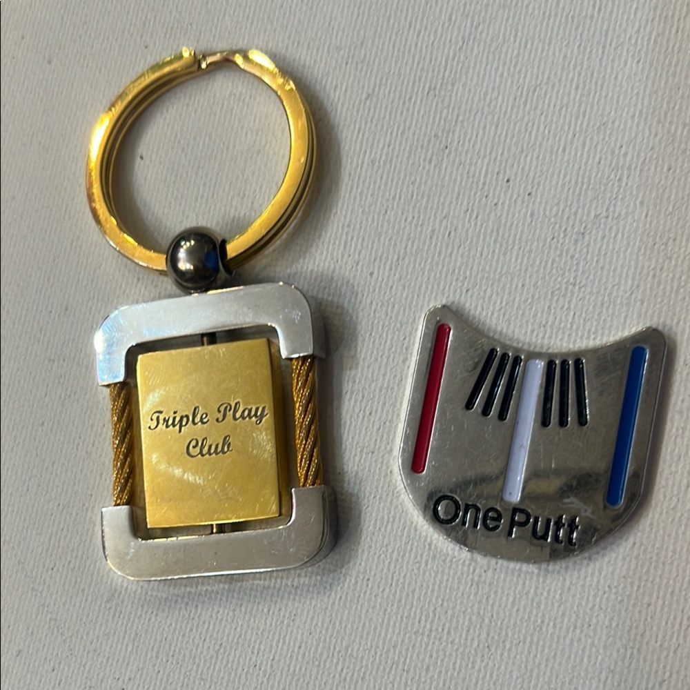 Gold and Silver Keychain with One Putt Marker